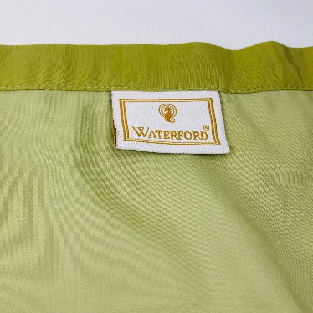 Waterford Tablecloth & 12 Napkin Set Sage Green Cloth 2003 Two Tone W-C Designs